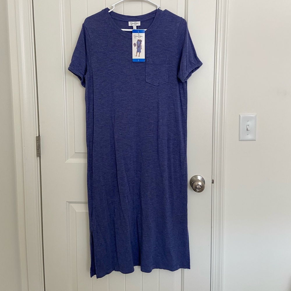 NEW Jessica Simpson women’s purplish blue tshirt dress relaxed loose large